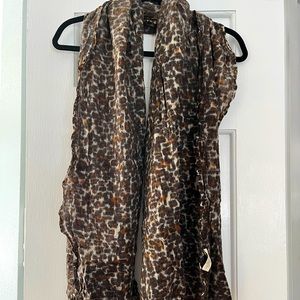 Animal print cashmere scarf